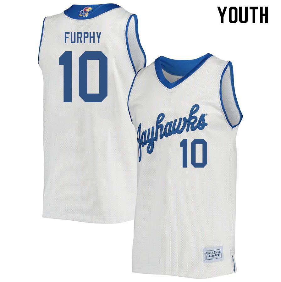 Youth #10 Johnny Furphy Kansas Jayhawks College Basketball Jerseys Stitched Sale-Retro